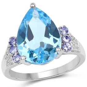 6.86 CT Genuine Swiss Blue Topaz,