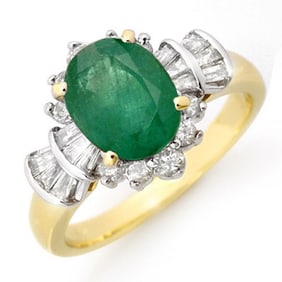 2.01 ctw Emerald & Diamond Ring 14k Yellow Gold