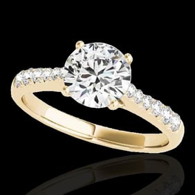 1.25 ctw Certified Diamond Solitaire Ring 10k Yellow Gold
