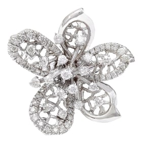 1.50 CTW Diamond Ring 14K White Gold