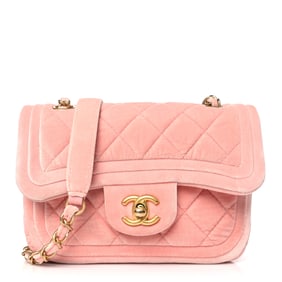 Chanel Velour Quilted Mini Double Frame