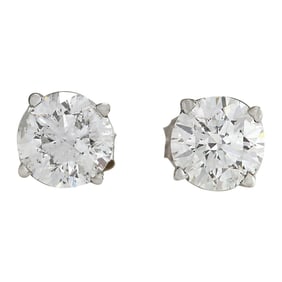 2.00 CTW Diamond Stud Earrings 14K White Gold