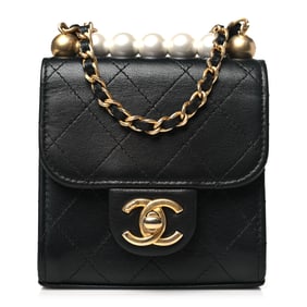 Chanel Goatskin Chic Pearls Clutch On