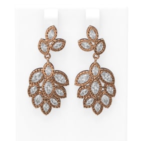 4.34 ctw Diamond Earrings 18K Rose Gold