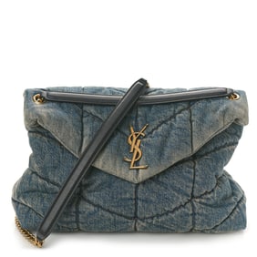 Saint Laurent Denim Quilted Medium Loulou