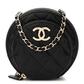 Chanel Caviar Quilted Round Coco Clutch