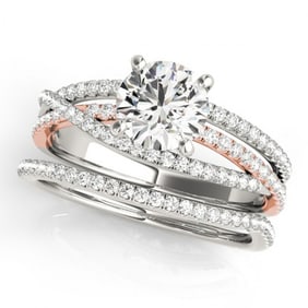 1.29 ctw Certified VS/SI Diamond 2pc Set Solitaire 14k 2Tone Gold