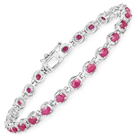 5.50 CT Genuine Ruby 14K White