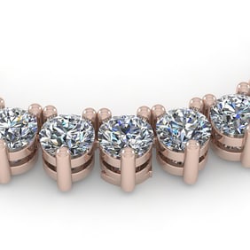 33 ctw 3 Prong Diamond Riviera Necklace 18K Rose Gold