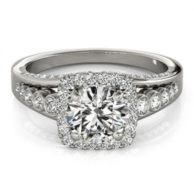1.5 ctw Certified VS/SI Diamond Halo Ring 18k White Gold
