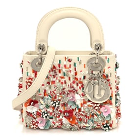 Christian Dior Satin Beaded Floral Embroidered