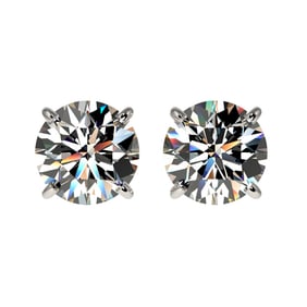 1.52 ctw Certified Quality Diamond Stud Earrings 10k White Gold