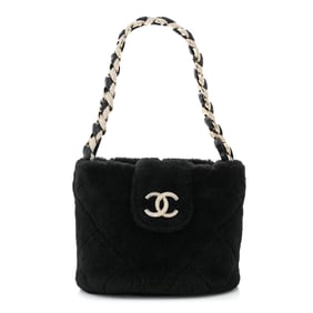 Chanel Shearling Lambskin Crystal Strass Flap