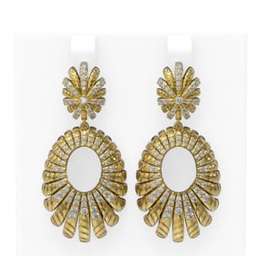 2 ctw Diamond Earrings 18K Yellow Gold