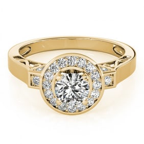 1.5 ctw Certified VS/SI Diamond Halo Ring 18k Yellow Gold