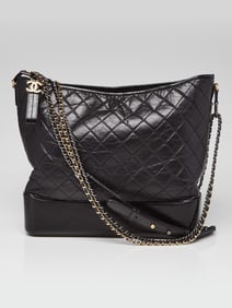 Chanel Black Quilted Aged Calfskin Leather