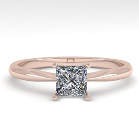 0.52 ctw Princess Cut VS/SI Diamond Engagment Ring 18k Rose Gold