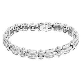 Diamond link bracelet in 14k white