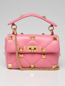 Valentino Pink Quilted Leather Roman Stud