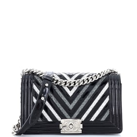 Chanel Boy Flap Bag Chevron Patent