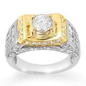 2.05 ctw Certified VS/SI Diamond Ring Solid 2-Tone 14k 2-Tone Gold