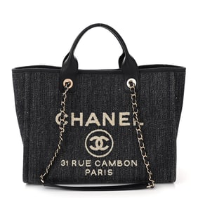 Chanel Denim Small Deauville Tote Dark