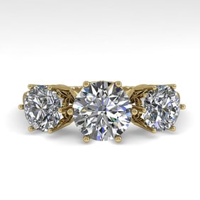 2 ctw Past Present Future Certified VS/SI Diamond Ring 18k Yellow Gold