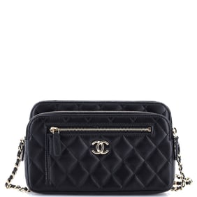 Chanel Front Pocket Double Zip Clutch