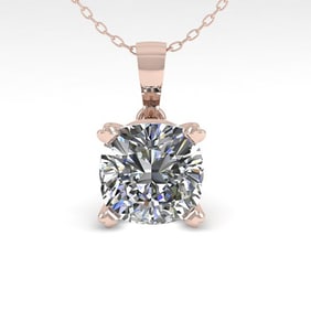 0.50 ctw VS/SI Cushion Diamond Designer Necklace 14k White Gold