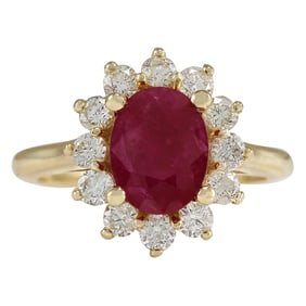 Ruby 14K Yellow Gold Diamond Ring