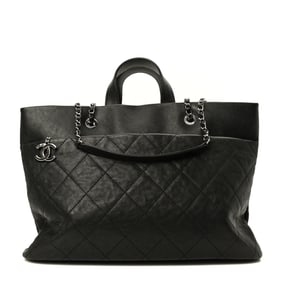 Chanel Caviar Quilted Shopping Tote Black
