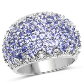 3.01 CT Genuine Tanzanite and White