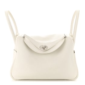 Hermes Taurillon Clemence Lindy 26 White