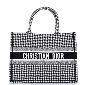 Christian Dior Book Tote Houndstooth Canvas