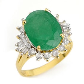 5.98 ctw Emerald & Diamond Ring 14k Yellow Gold
