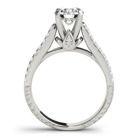 1.70 ctw Certified VS/SI Diamond Pave 2pc Wedding Set 14k White Gold