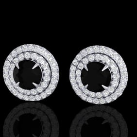2 ctw Micro Pave VS/SI Diamond Certified Stud Earrings 18k White Gold