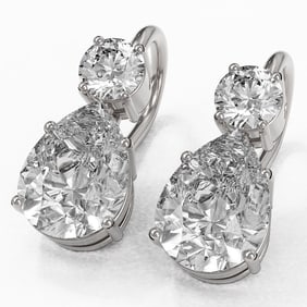 2.5 ctw Pear Cut Diamond Designer Earrings 18K White Gold