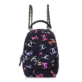 Chanel Printed Fabric Quilted CC Mini