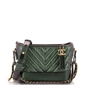 Chanel Gabrielle Hobo Chevron Metallic Aged