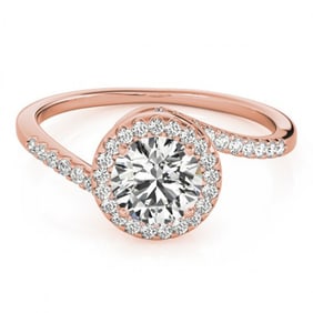 0.75 ctw Certified VS/SI Diamond Bypass Ring 18k Rose Gold