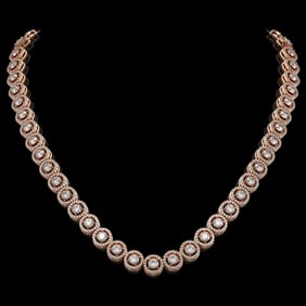 20.35 ctw Diamond Micro Pave Necklace 18K Rose Gold