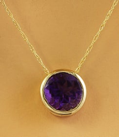 Amethyst Necklace 14K Yellow Gold