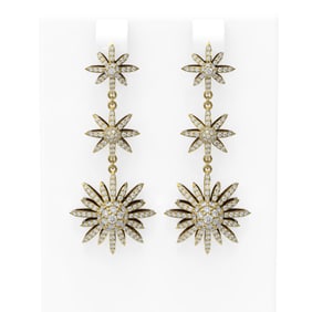 3.7 ctw Diamond Earrings 18K Yellow Gold