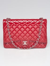 Chanel Red Quilted Patent Leather Classic
