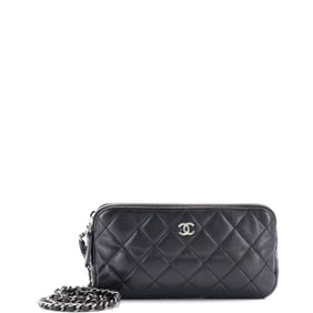 Chanel Double Zip Clutch with Chain