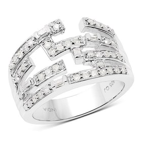 0.60 CT Genuine White Diamond 14K White Gold Ring