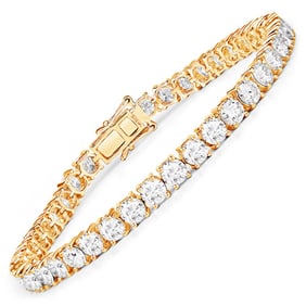 10.00 CT Lab Grown Diamond 14K Yellow Gold Bracelet