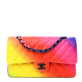 Chanel Calfskin Quilted Medium Rainbow Double
