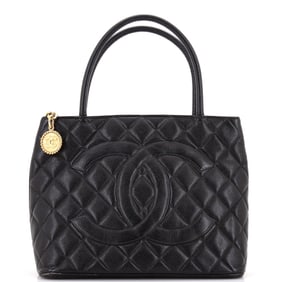 Chanel Medallion Tote Quilted Caviar